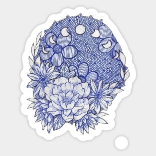 Moon phase floral Sticker